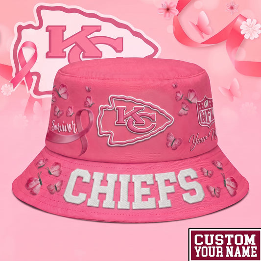 PREMIUM NFL X KCC EXCLUSIVE BREAST CANCER SURVIOR BUCKET HAT