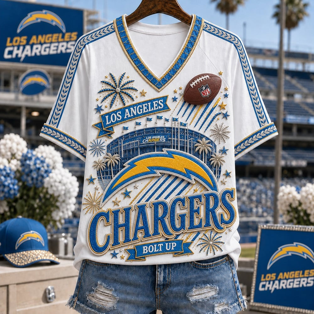 PREMIUM NFL X LAC EXCLUSIVE WOMAN V-NECK SHIRT LIMITED EDITION