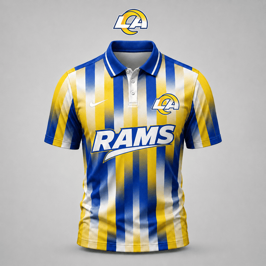 PREMIUM NFL X LAR EXCLUSIVE Polo Shirt For Men Football Fans Loving Vertical Stripes