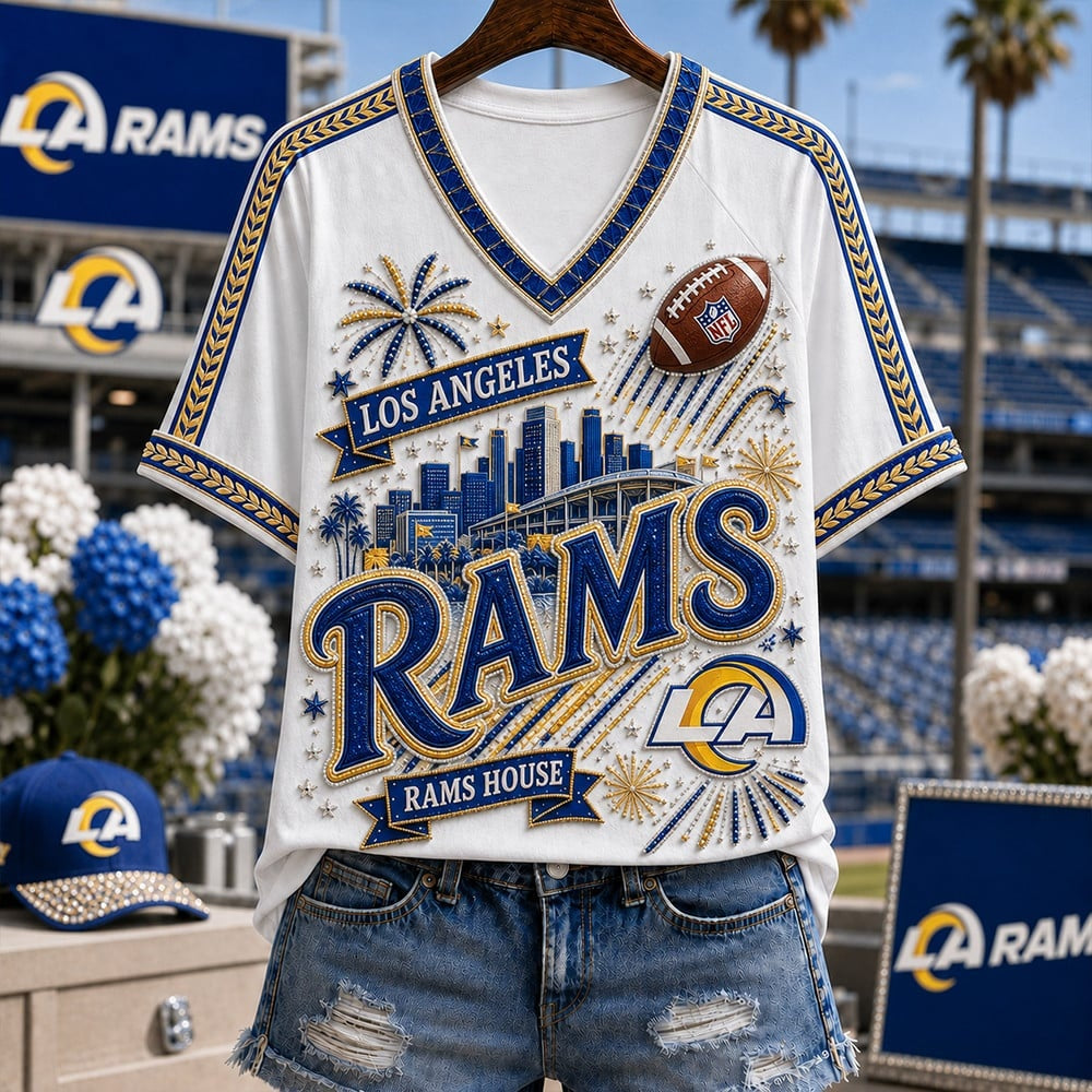 PREMIUM NFL X LAR EXCLUSIVE WOMAN V-NECK SHIRT LIMITED EDITION