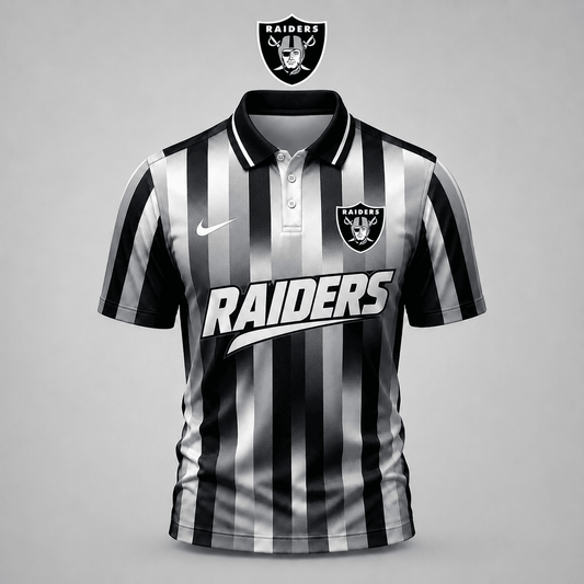 PREMIUM NFL X LV EXCLUSIVE Polo Shirt For Men Football Fans Loving Vertical Stripes