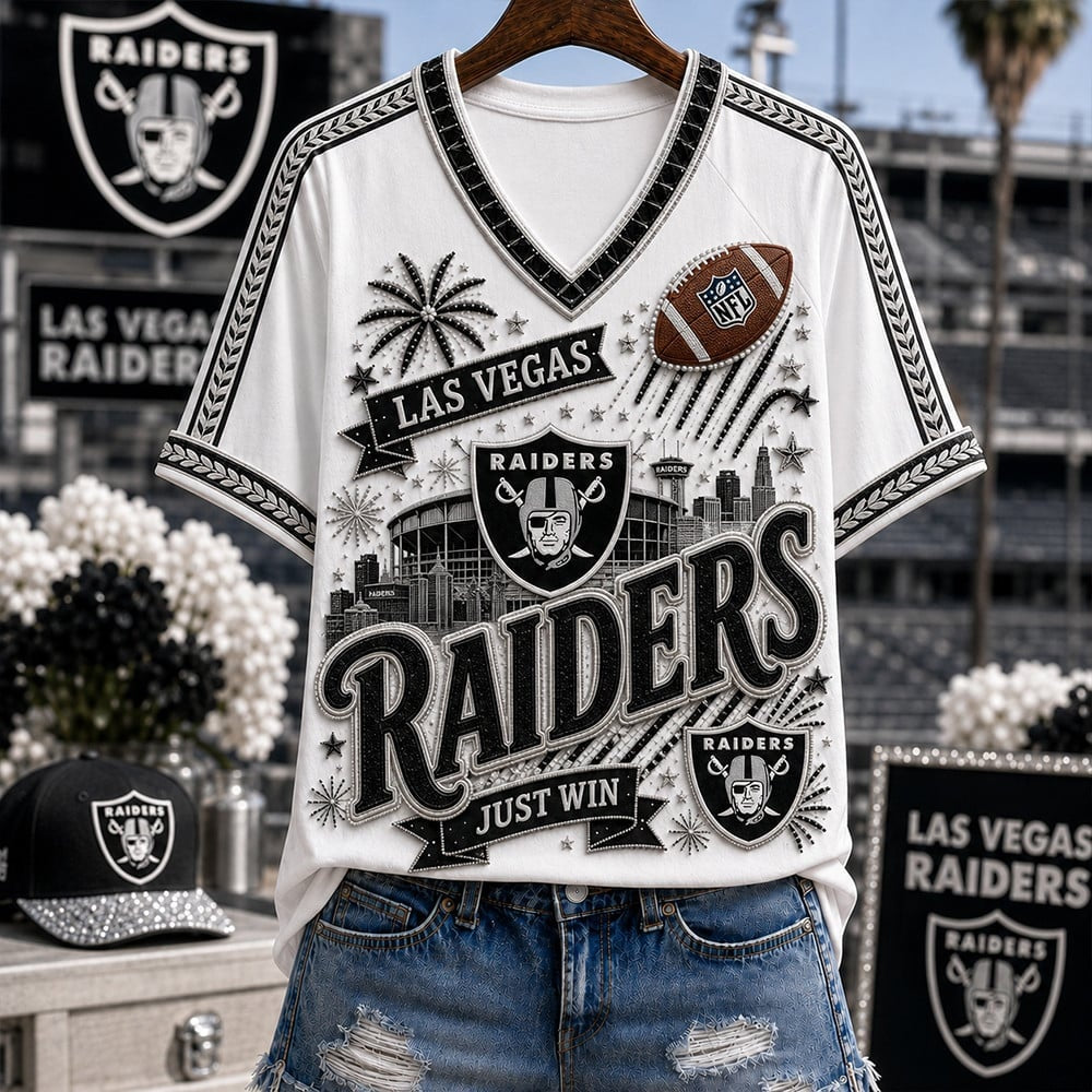 PREMIUM NFL X LV EXCLUSIVE WOMAN V-NECK SHIRT LIMITED EDITION