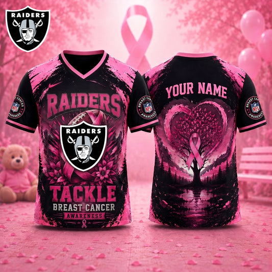 PREMIUM NFL X LV Exclusive Breast Cancer Awareness Vneck -TSHIRT