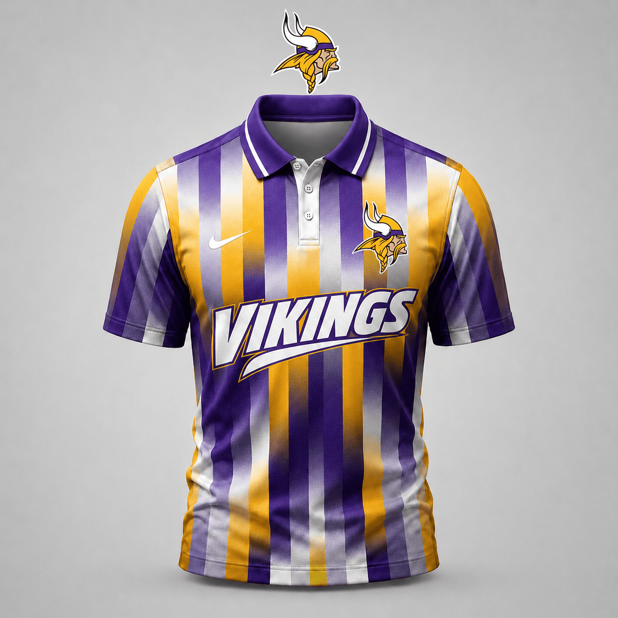 PREMIUM NFL X MIN EXCLUSIVE Polo Shirt For Men Football Fans Loving Vertical Stripes