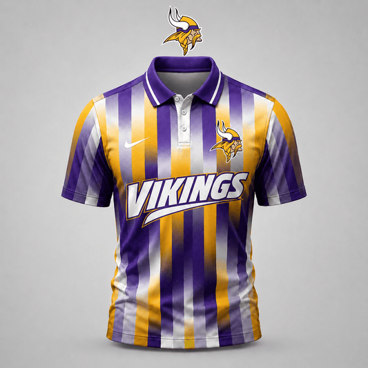 PREMIUM NFL X MIN EXCLUSIVE Polo Shirt For Men Football Fans Loving Vertical Stripes