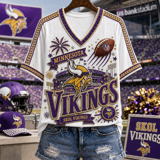 PREMIUM NFL X MIN EXCLUSIVE WOMAN V-NECK SHIRT LIMITED EDITION