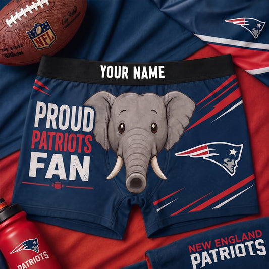 PREMIUM NFL X NE Funny Elephant Men Boxers personalized