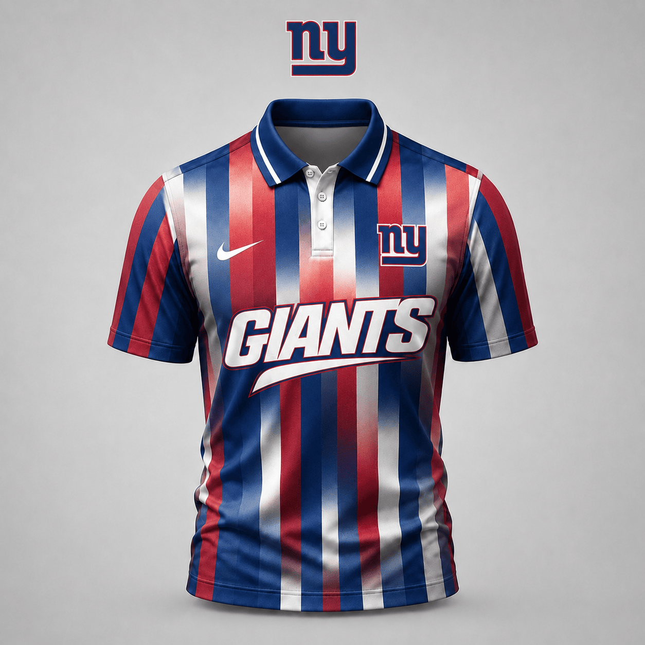PREMIUM NFL X NYG EXCLUSIVE Polo Shirt For Men Football Fans Loving Vertical Stripes
