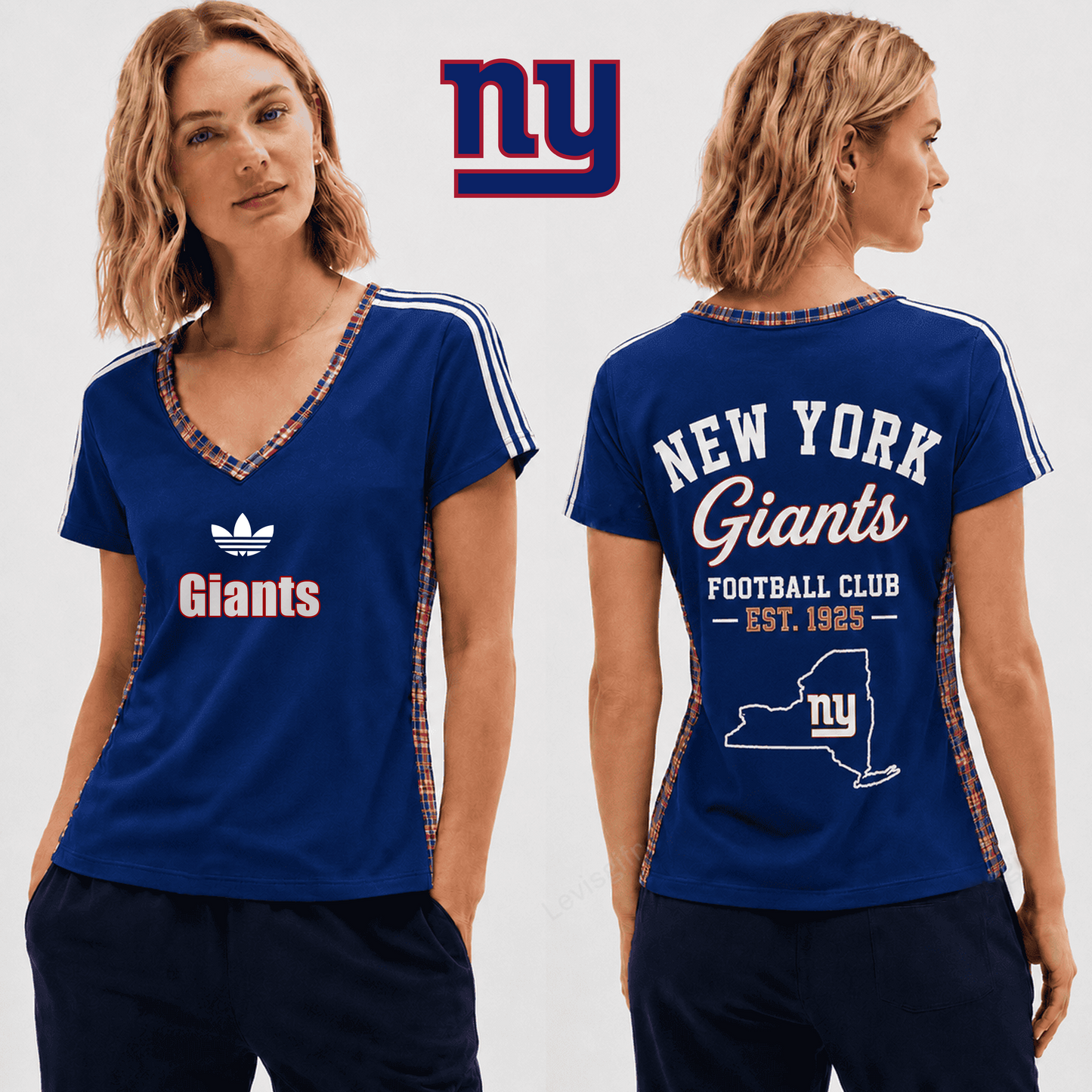 PREMIUM NFL X NYG EXCLUSIVE Women's V-Neck T-Shirt LIMITED EDITION