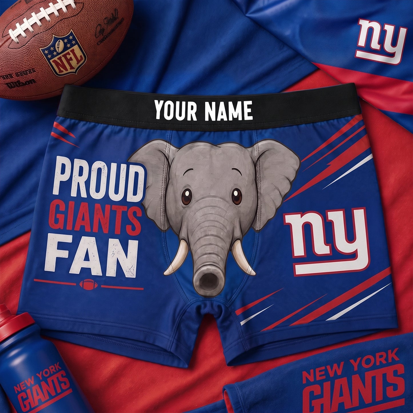 PREMIUM NFL X NYG Funny Elephant Men Boxers personalized