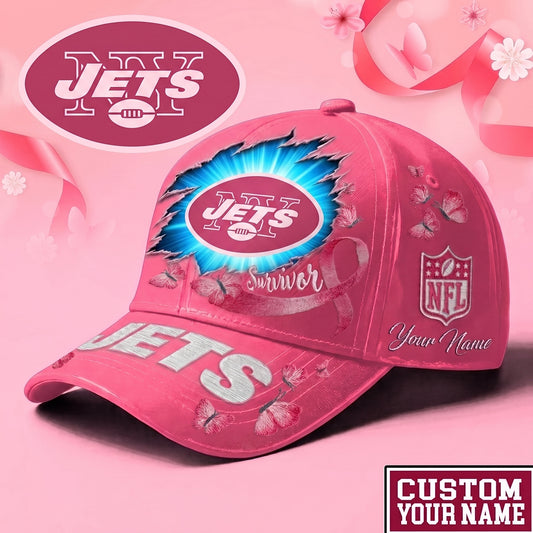 PREMIUM NFL X NYJ Exclusive Breast Cancer SURVIOR CAP V3