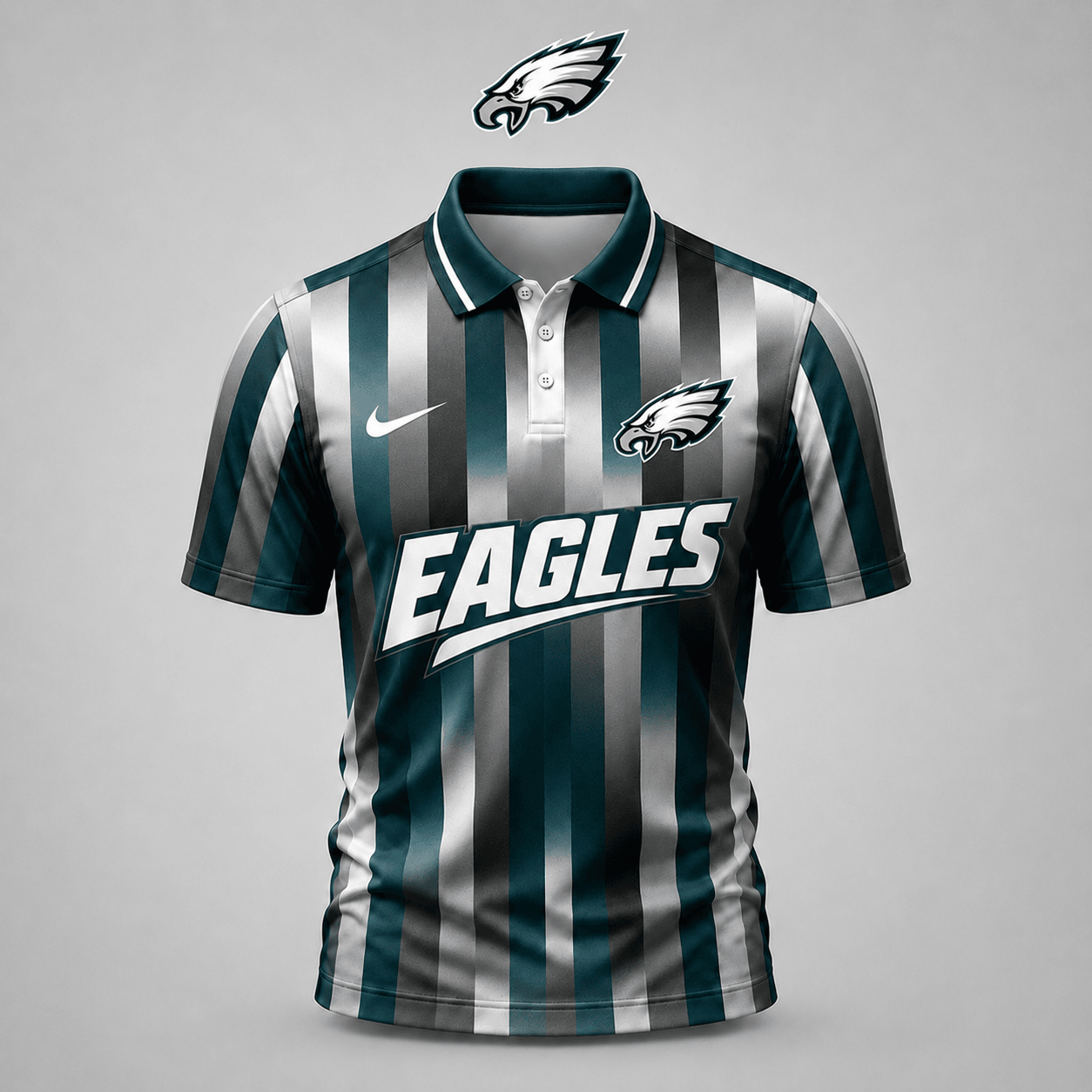 PREMIUM NFL X PHI EXCLUSIVE Polo Shirt For Men Football Fans Loving Vertical Stripes