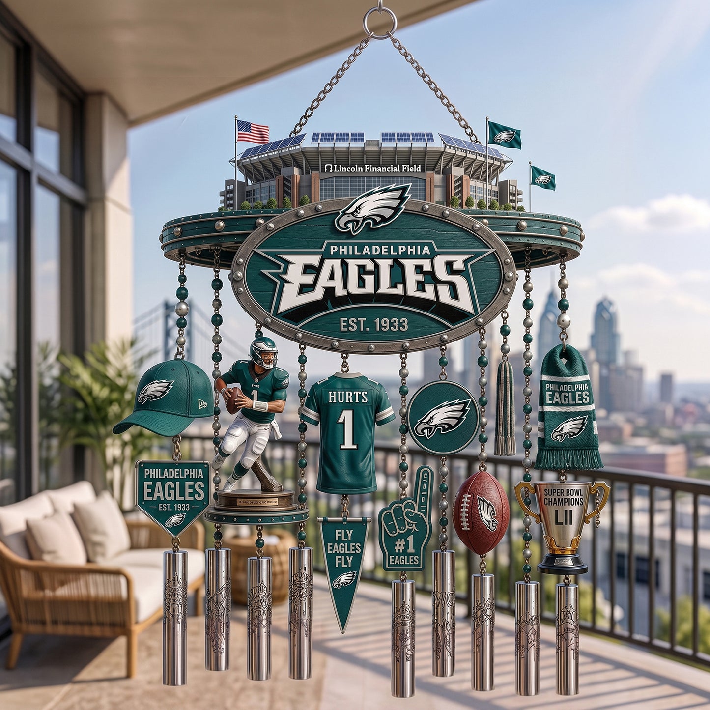 PREMIUM NFL X PHI EXCLUSIVE Wind Chime LIMITED EDITION