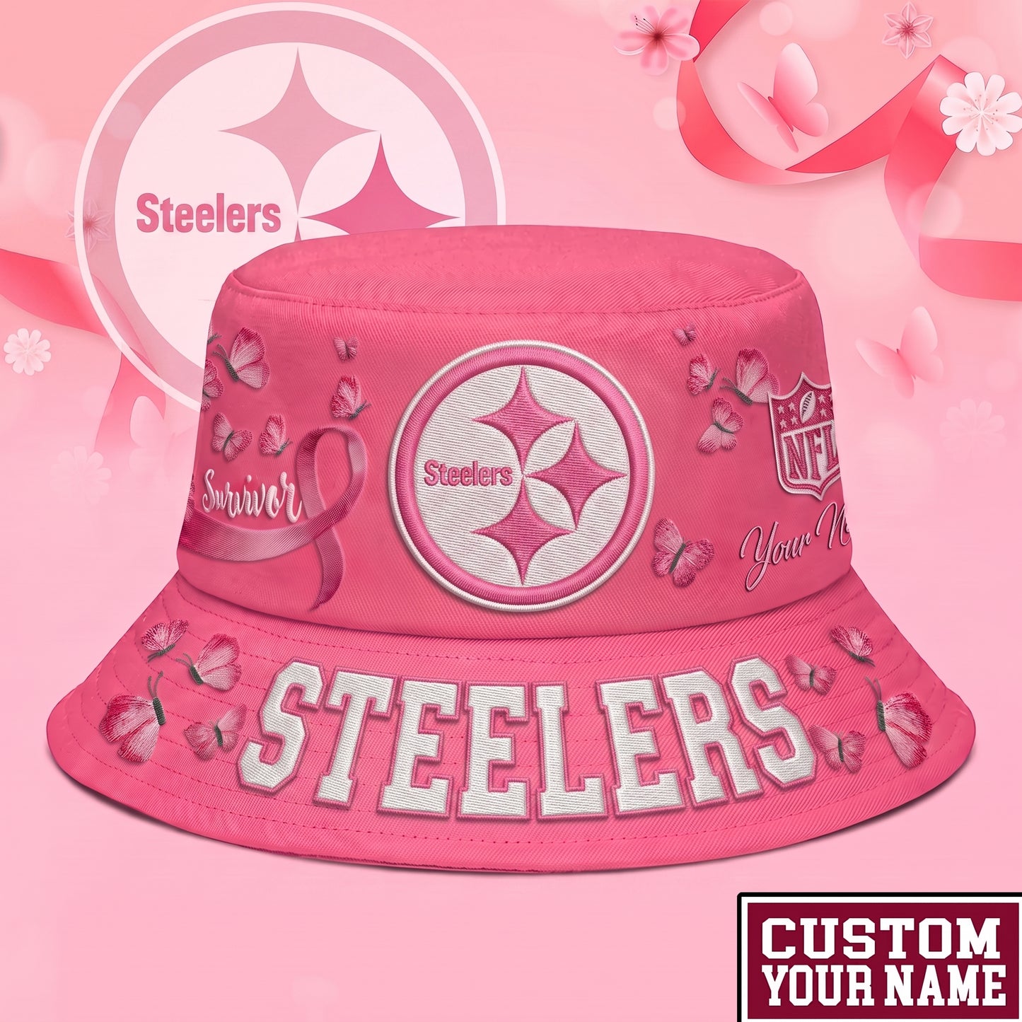 PREMIUM NFL X PS EXCLUSIVE BREAST CANCER SURVIOR BUCKET HAT