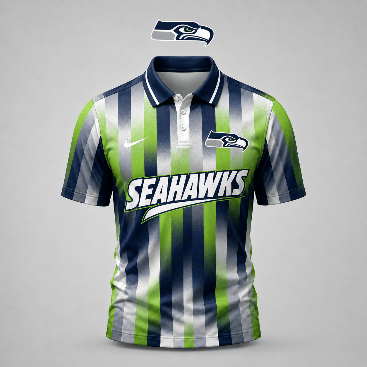 PREMIUM NFL X SEA EXCLUSIVE Polo Shirt For Men Football Fans Loving Vertical Stripes