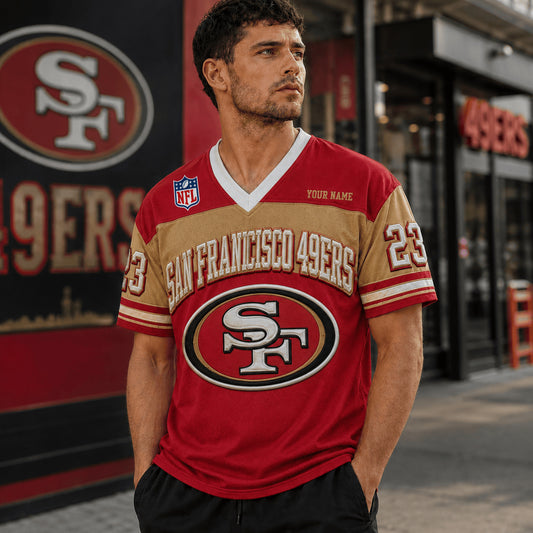 PREMIUM NFL X SF EXCLUSICE V-Neck T-shirt Custom Name