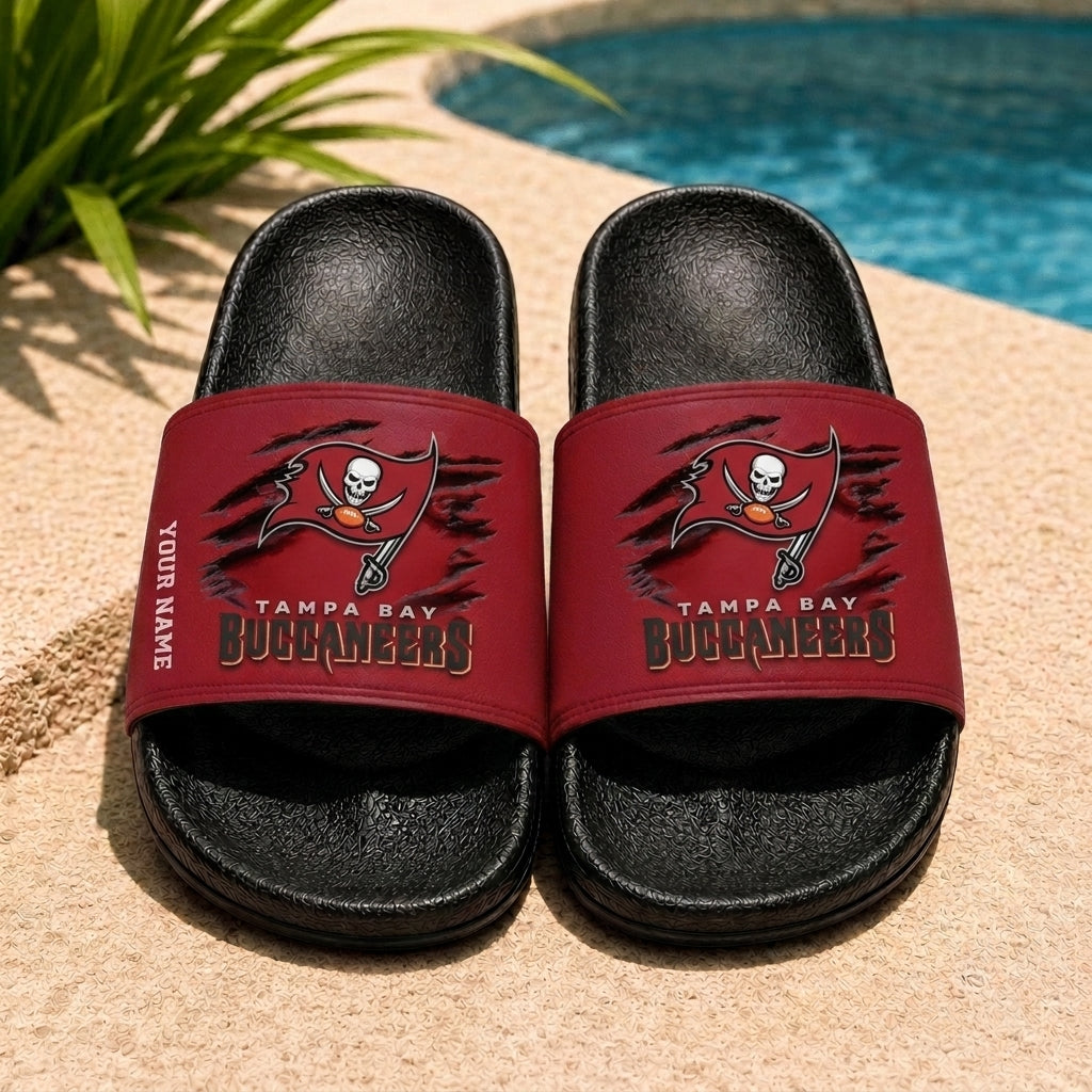 PREMIUM NFL X TB EXCLUSIVE Unisex Slippers Custom Name For Summer Time