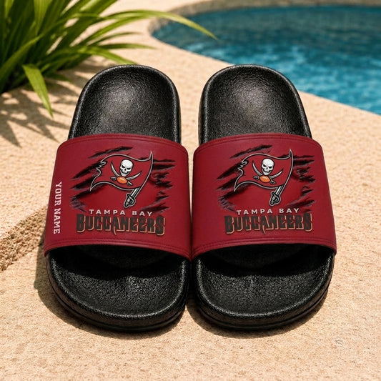 PREMIUM NFL X TB EXCLUSIVE Unisex Slippers Custom Name For Summer Time