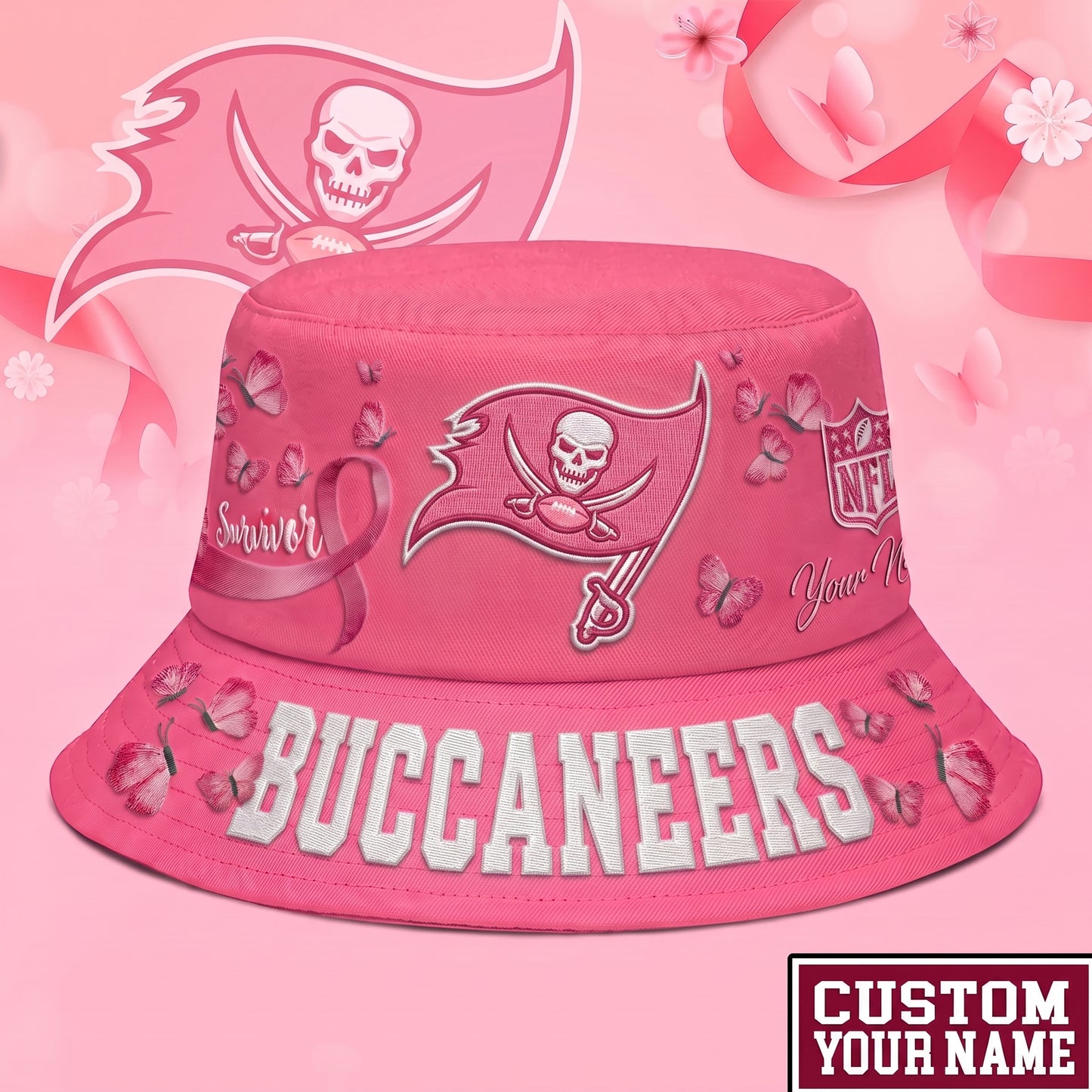 PREMIUM NFL X TBB EXCLUSIVE BREAST CANCER SURVIOR BUCKET HAT
