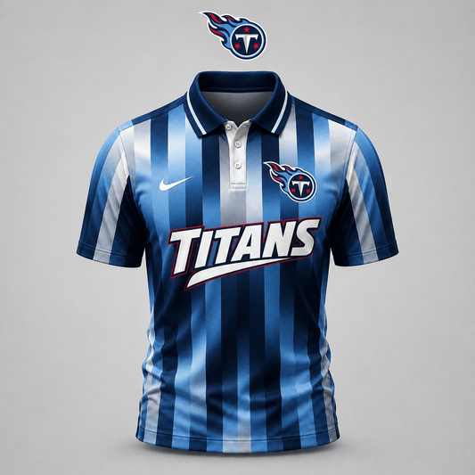 PREMIUM NFL X TEN EXCLUSIVE Polo Shirt For Men Football Fans Loving Vertical Stripes