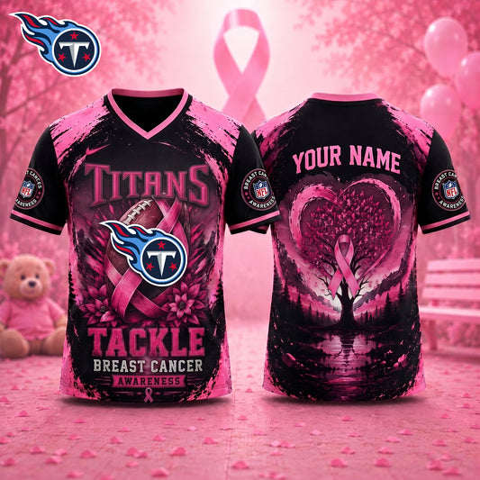 PREMIUM NFL X TEN Exclusive Breast Cancer Awareness Vneck -TSHIRT