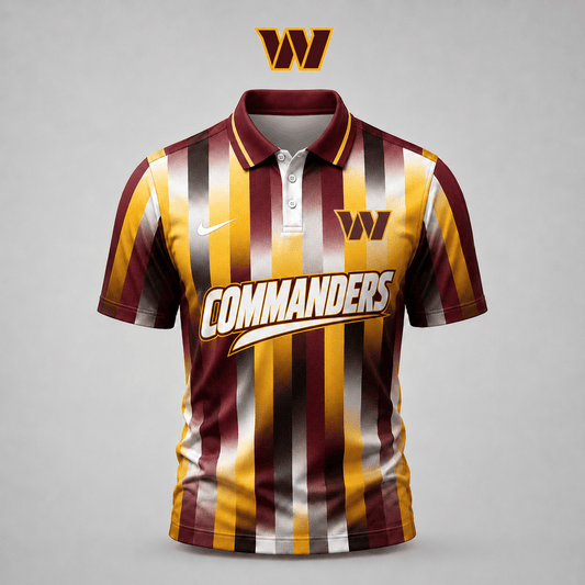 PREMIUM NFL X WAS EXCLUSIVE Polo Shirt For Men Football Fans Loving Vertical Stripes