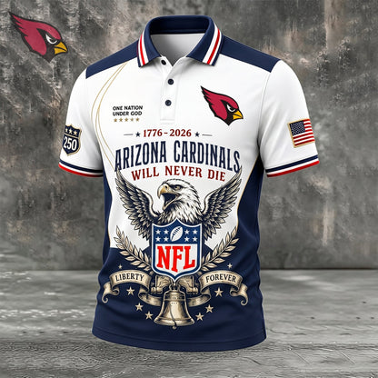 PREMIUM NFL x ARI EXCLUSIVE 250 Years Anniversary Of Freedom POLO SHIRT 290626