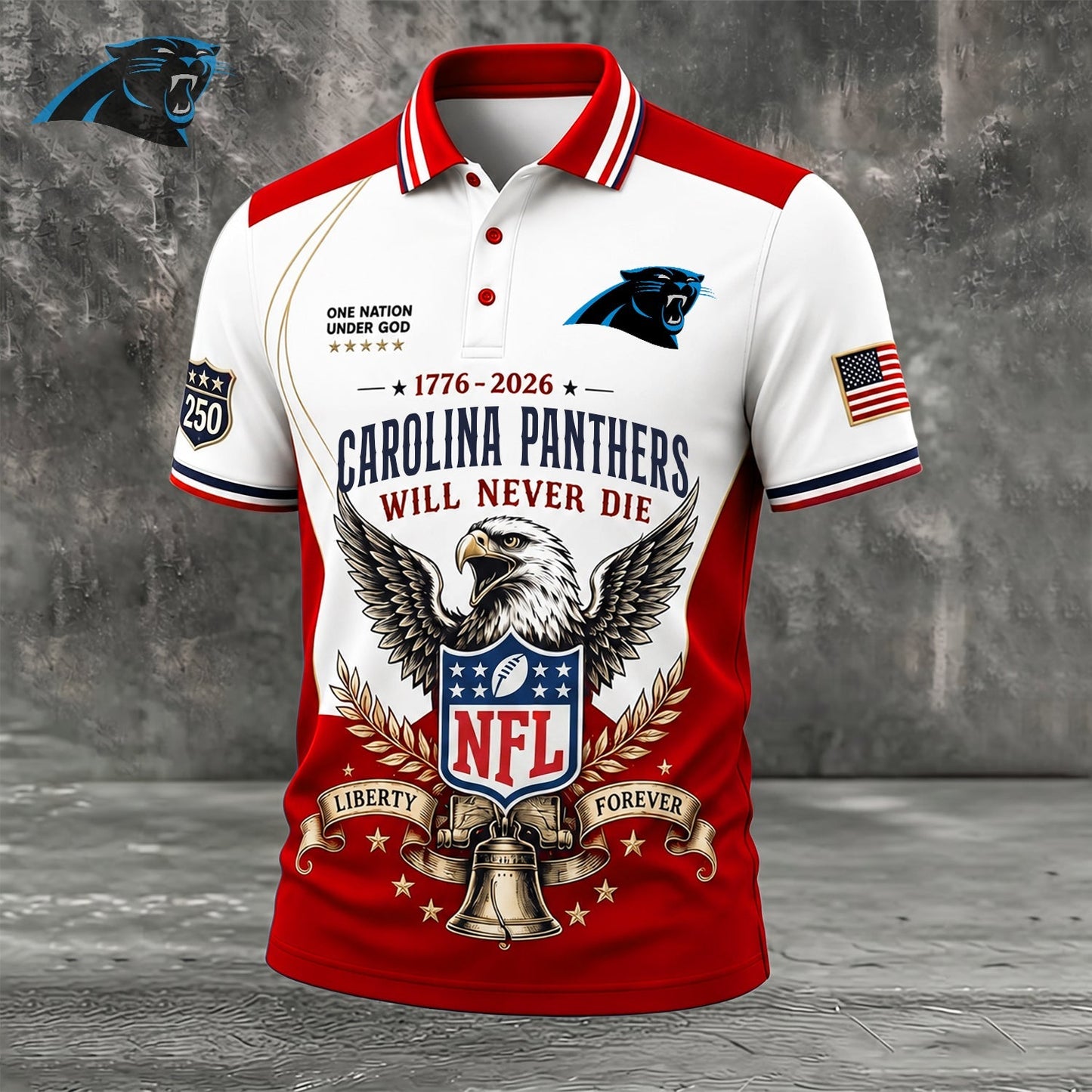 PREMIUM NFL x CAR EXCLUSIVE 250 Years Anniversary Of Freedom POLO SHIRT 290626