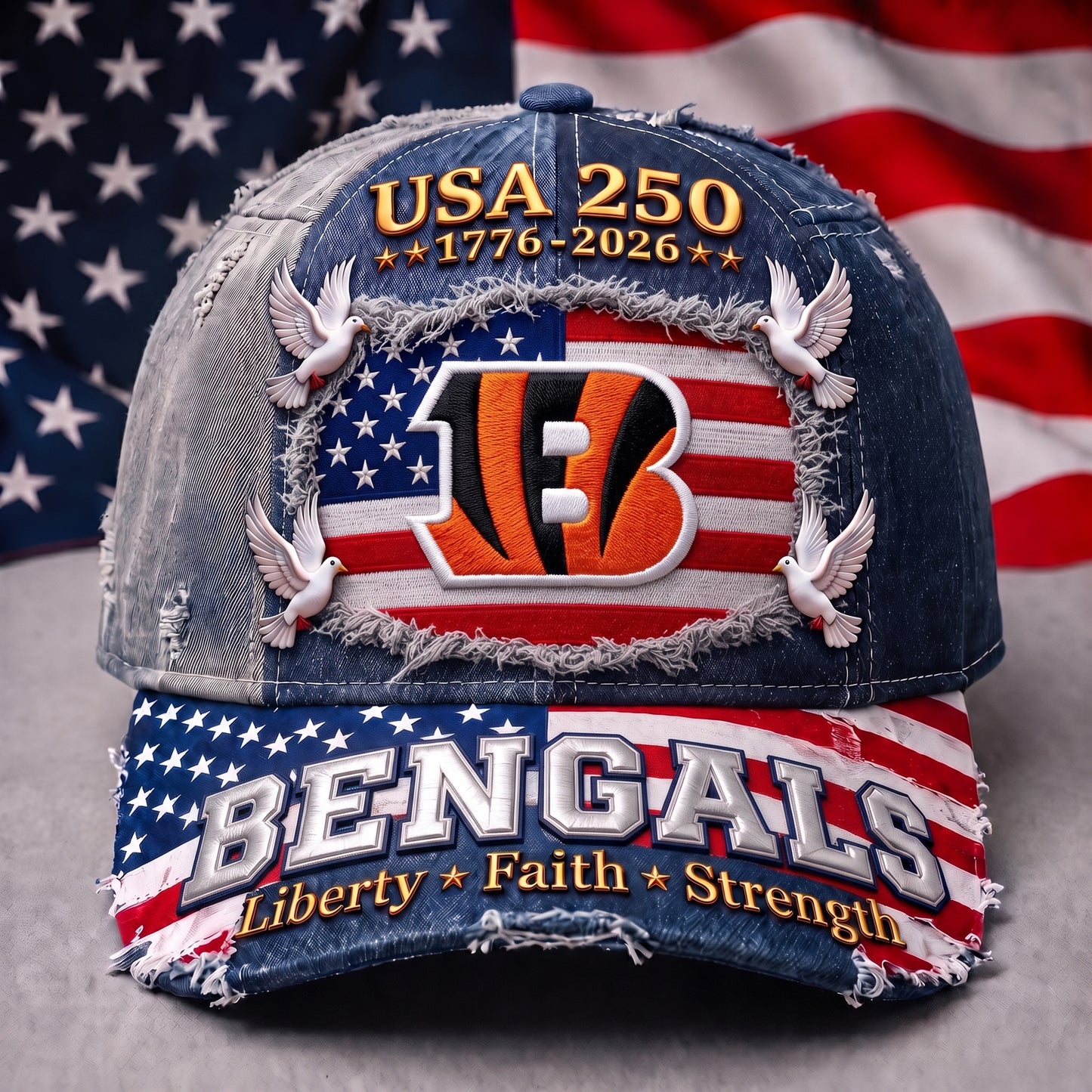 PREMIUM NFL x CIN 250 Years Anniversary Of Freedom Cap V5