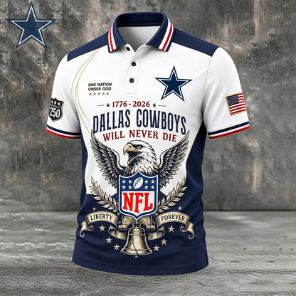PREMIUM NFL x DAL EXCLUSIVE 250 Years Anniversary Of Freedom POLO SHIRT 290626