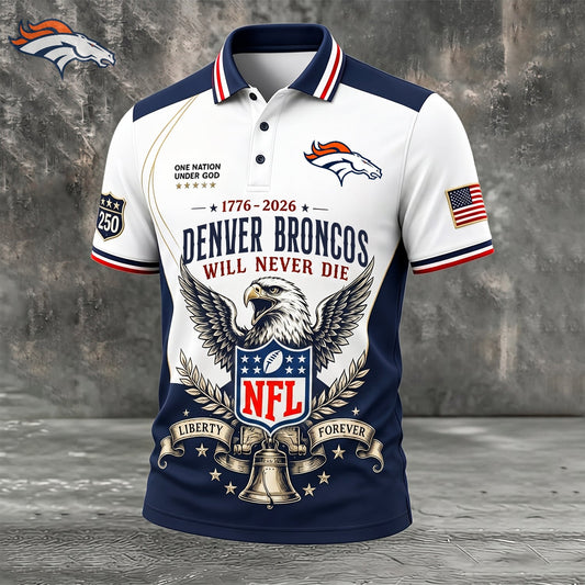 PREMIUM NFL x DEN EXCLUSIVE 250 Years Anniversary Of Freedom POLO SHIRT 290626