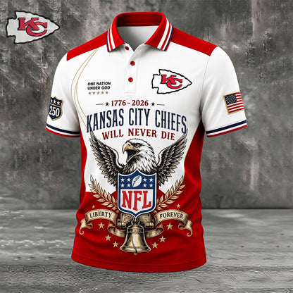 PREMIUM NFL x KC EXCLUSIVE 250 Years Anniversary Of Freedom POLO SHIRT 290626