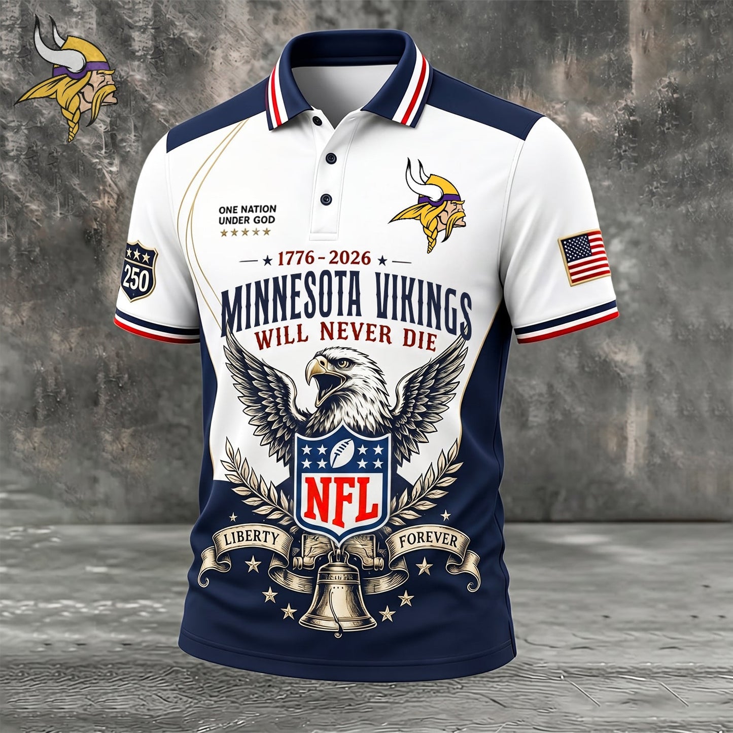 PREMIUM NFL x MIN EXCLUSIVE 250 Years Anniversary Of Freedom POLO SHIRT 290626