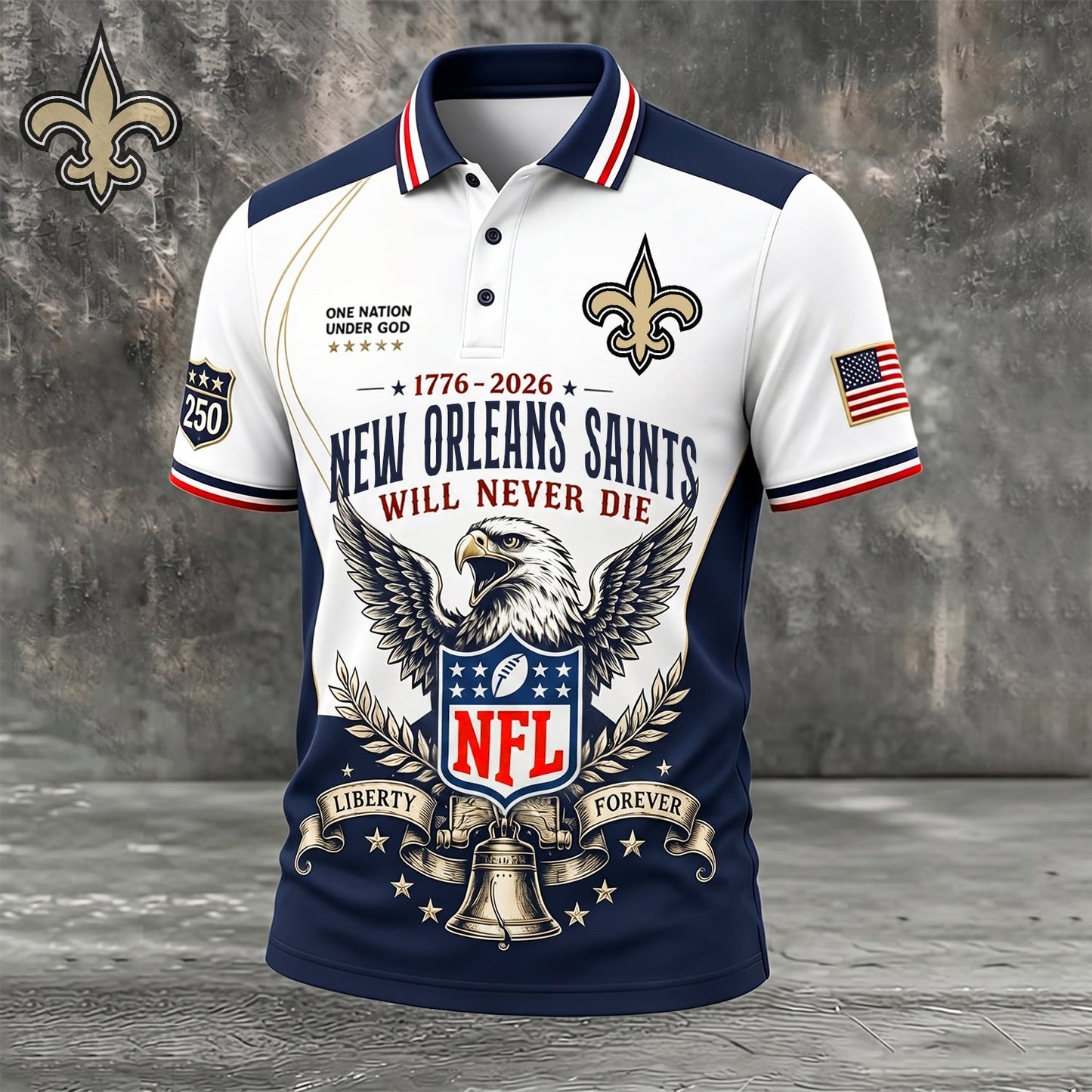 PREMIUM NFL x NO EXCLUSIVE 250 Years Anniversary Of Freedom POLO SHIRT 290626