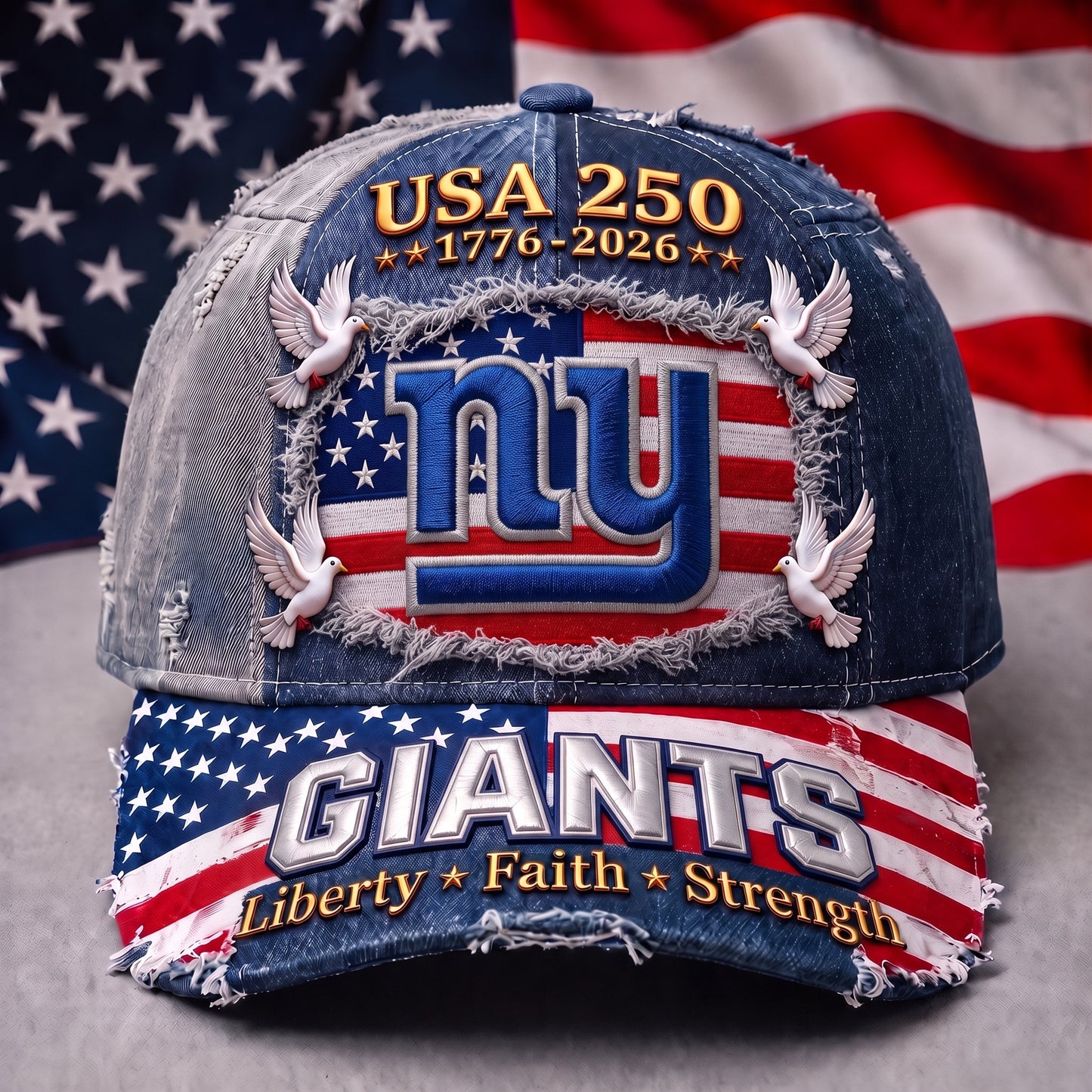 PREMIUM NFL x NYG 250 Years Anniversary Of Freedom Cap V5