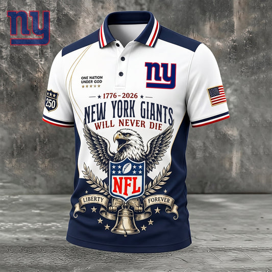 PREMIUM NFL x NYG EXCLUSIVE 250 Years Anniversary Of Freedom POLO SHIRT 290626