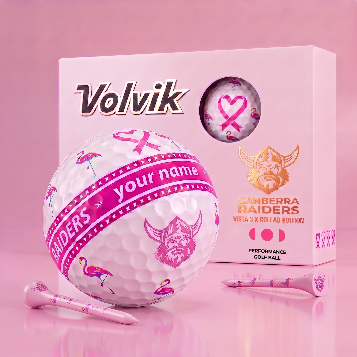 PREMIUM NRL X CR EXCLUSIVE PERSONALIZED  VOLVIK GOLF BALL SET LIMITED EDTION