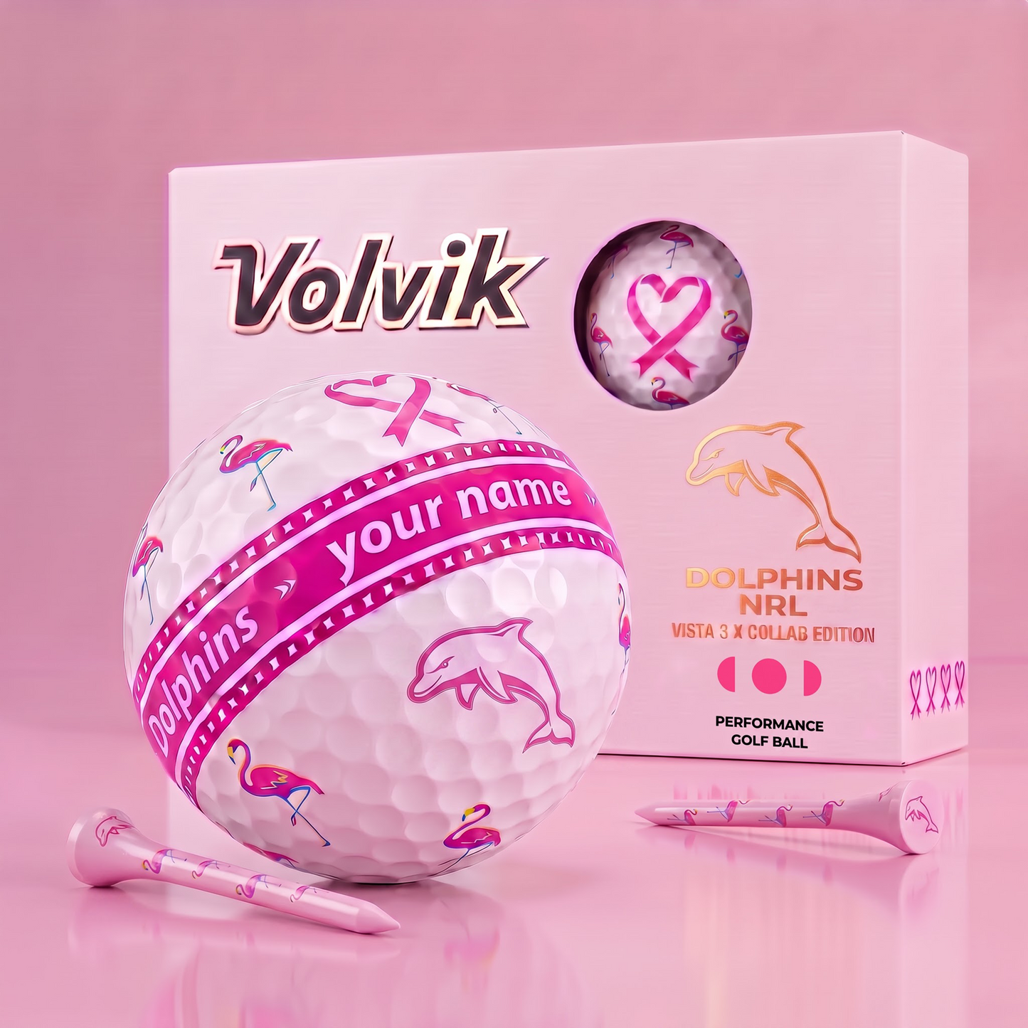 PREMIUM NRL X DOL EXCLUSIVE PERSONALIZED  VOLVIK GOLF BALL SET LIMITED EDTION