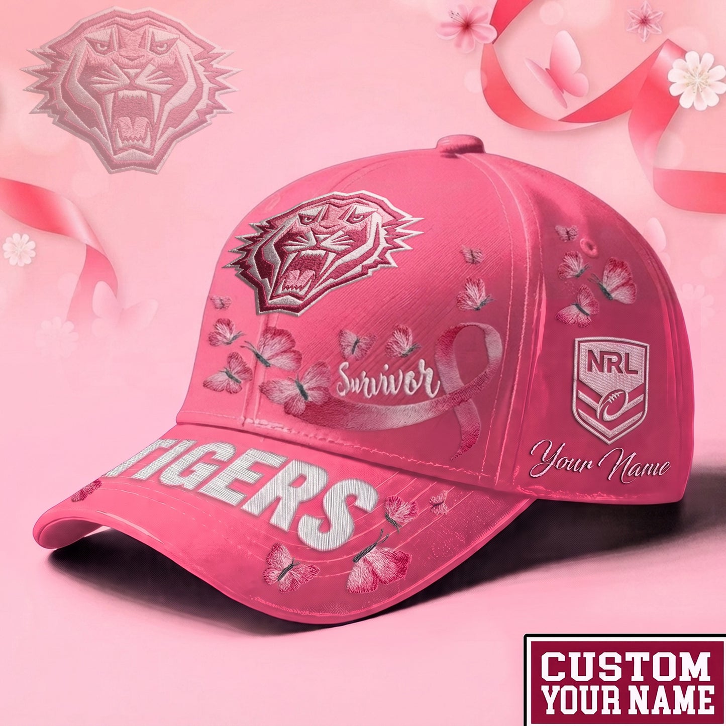 PREMIUM NRL X WT Exclusive Breast Cancer SURVIOR CAP V1