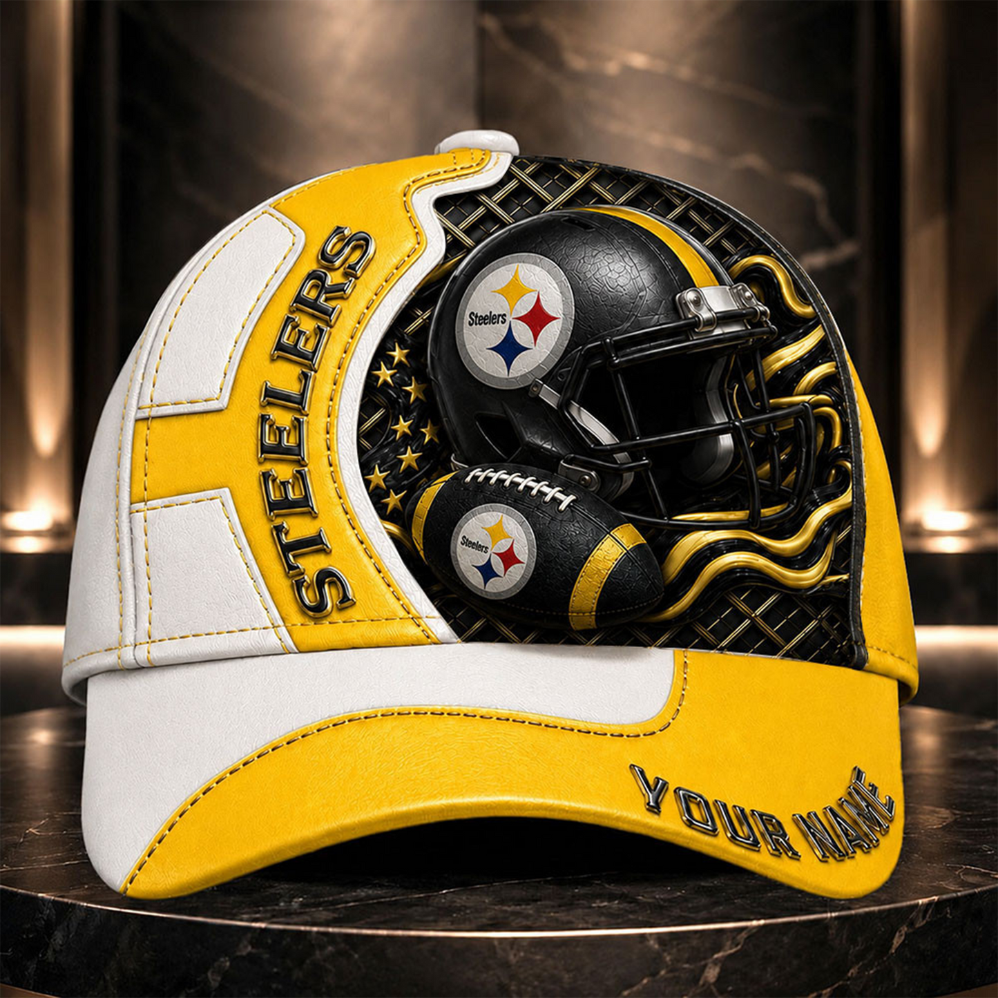 PS _NFL Legacy 3D Premium Leather Cap – Personalized Edition