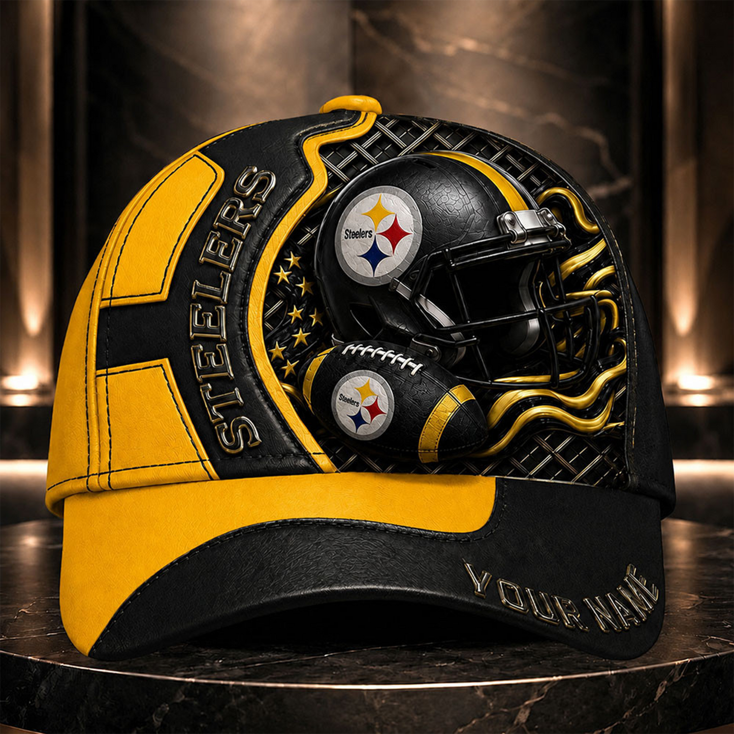 PS _NFL Legacy 3D Premium Leather Cap – Personalized Edition