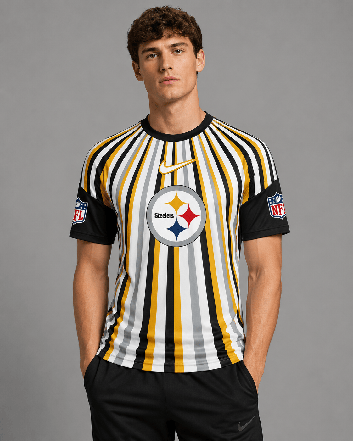 PS Premium NFL Men’s Athletic Vertical Stripe T-Shirt