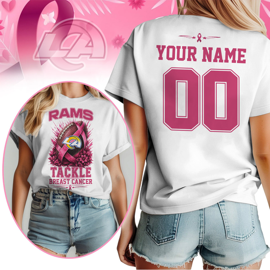 Personalized LAR x NFL Premium Tackle Breast Cancer Shirt