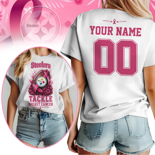 Personalized PS x NFL Premium Tackle Breast Cancer Shirt