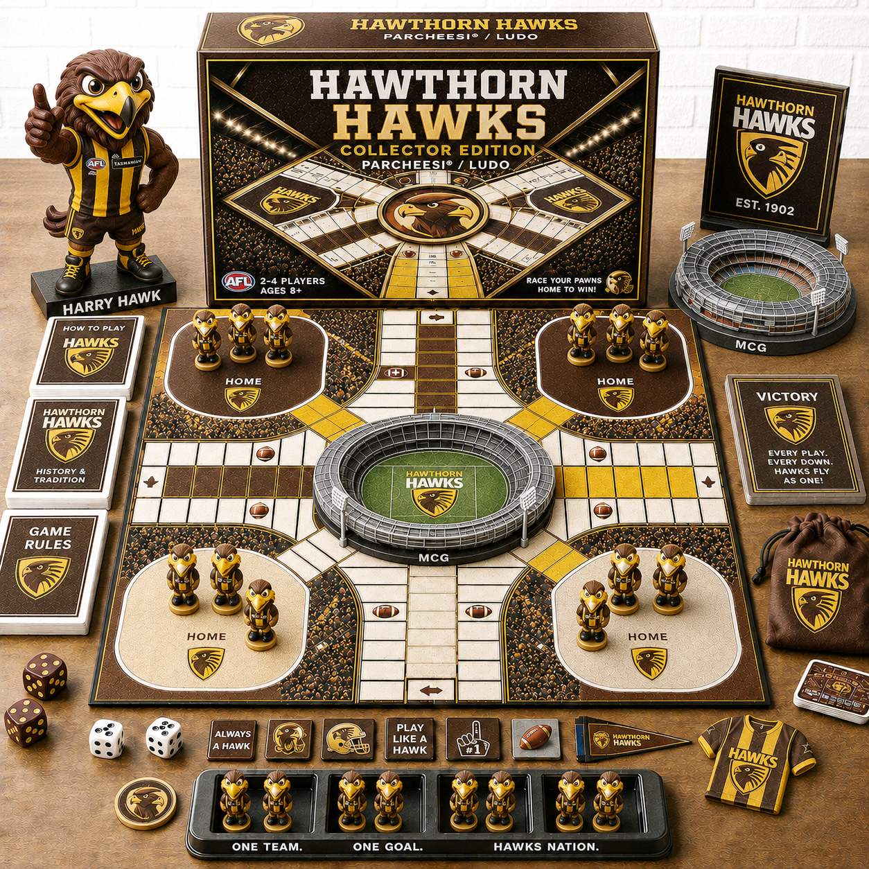 Premium AFL HH Collector’s Edition Parcheesi Board Game