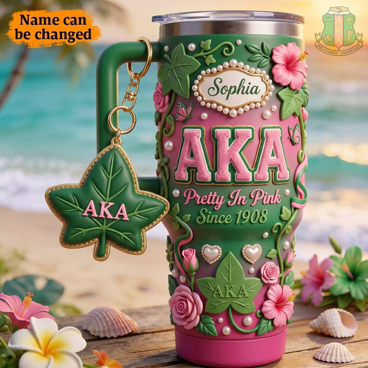 Premium AKA Handle Tumbler With Plush Charm