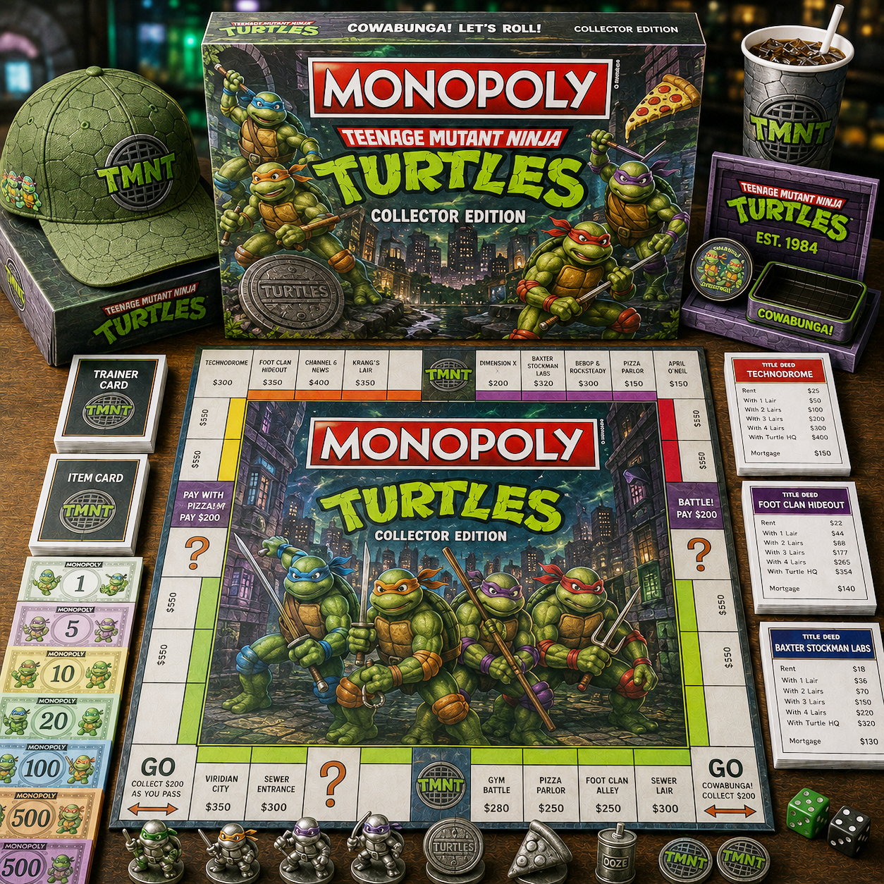 Premium Cartoon TMNT Monopoly Collector’s Edition Board Game