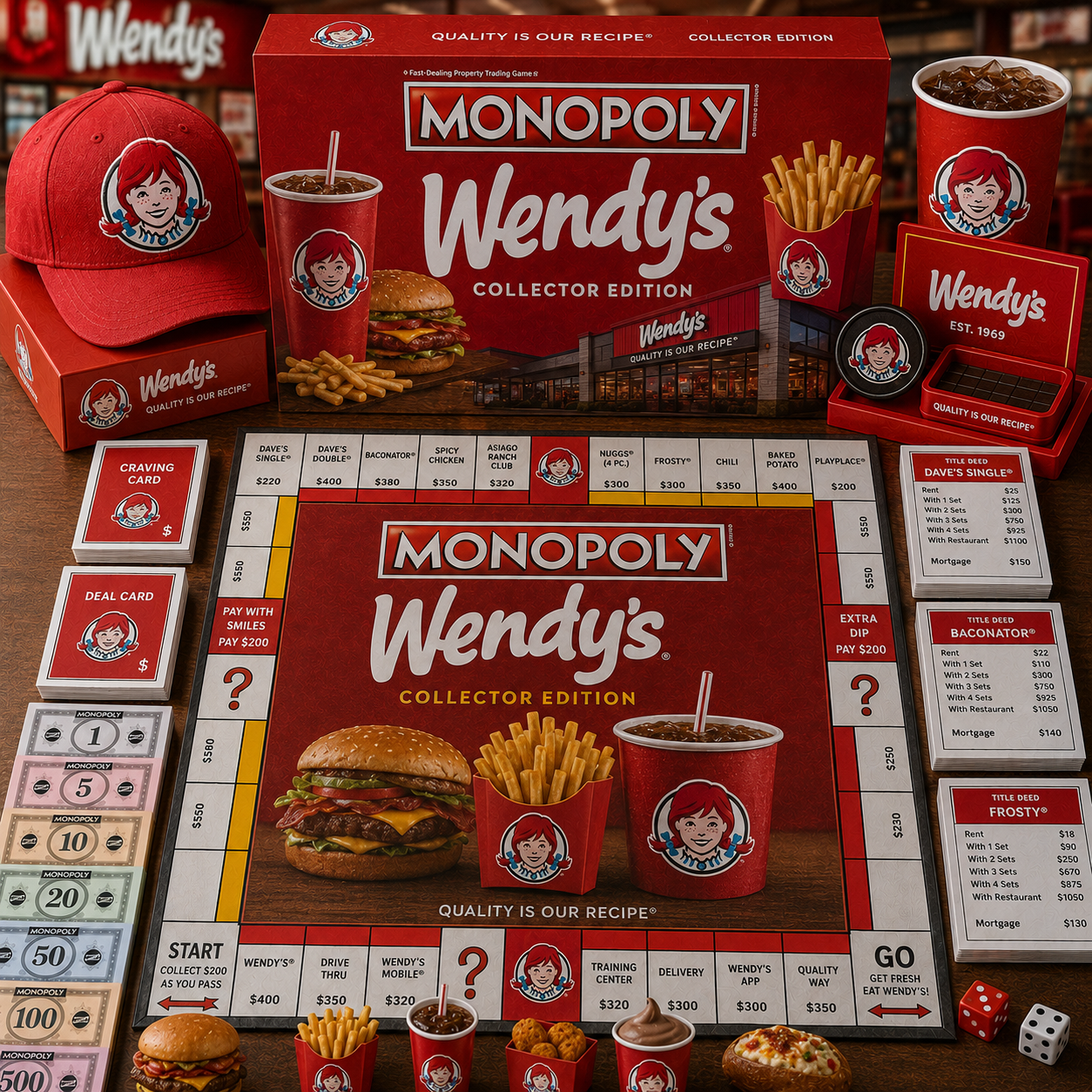 Premium Fast-Food Chains WED Monopoly Collector’s Edition Board Game