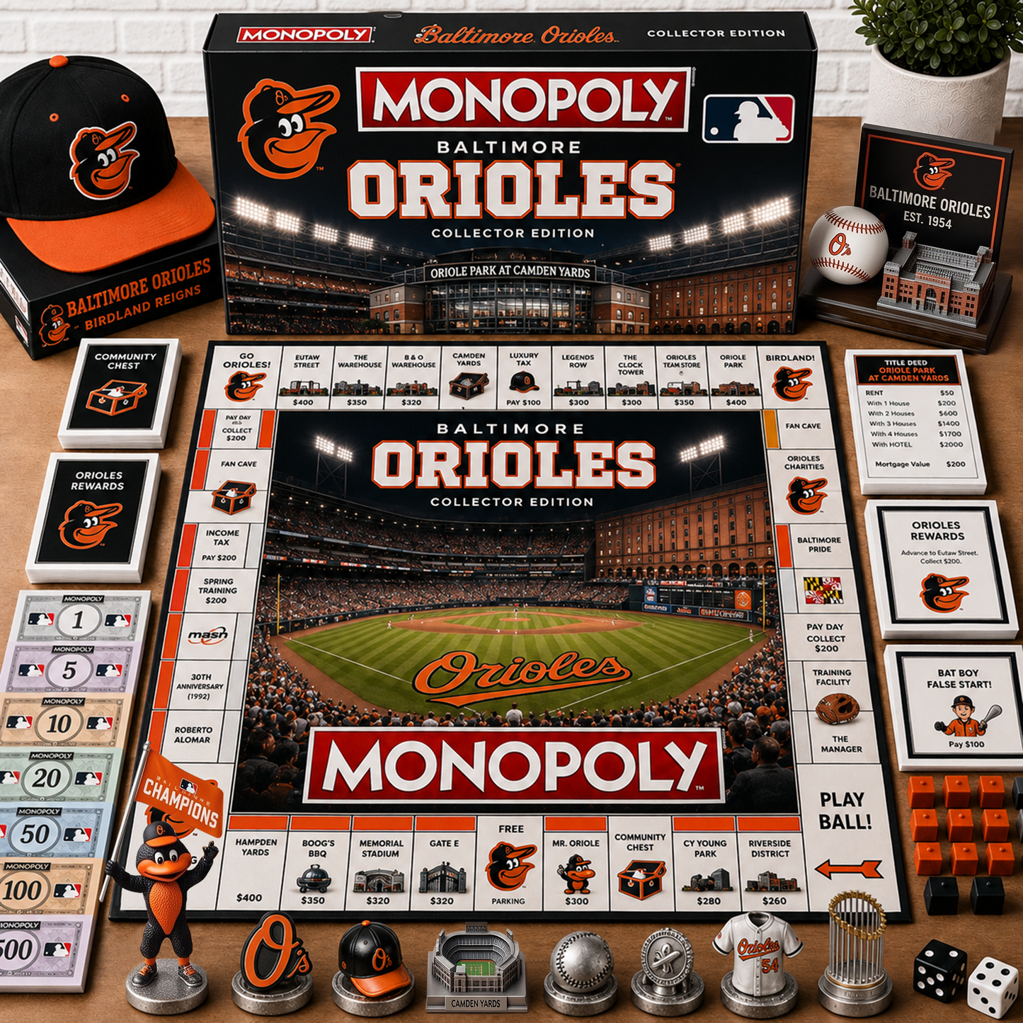 Premium MLB BAL Monopoly Collector’s Edition Board Game NMD 080826 TTV
