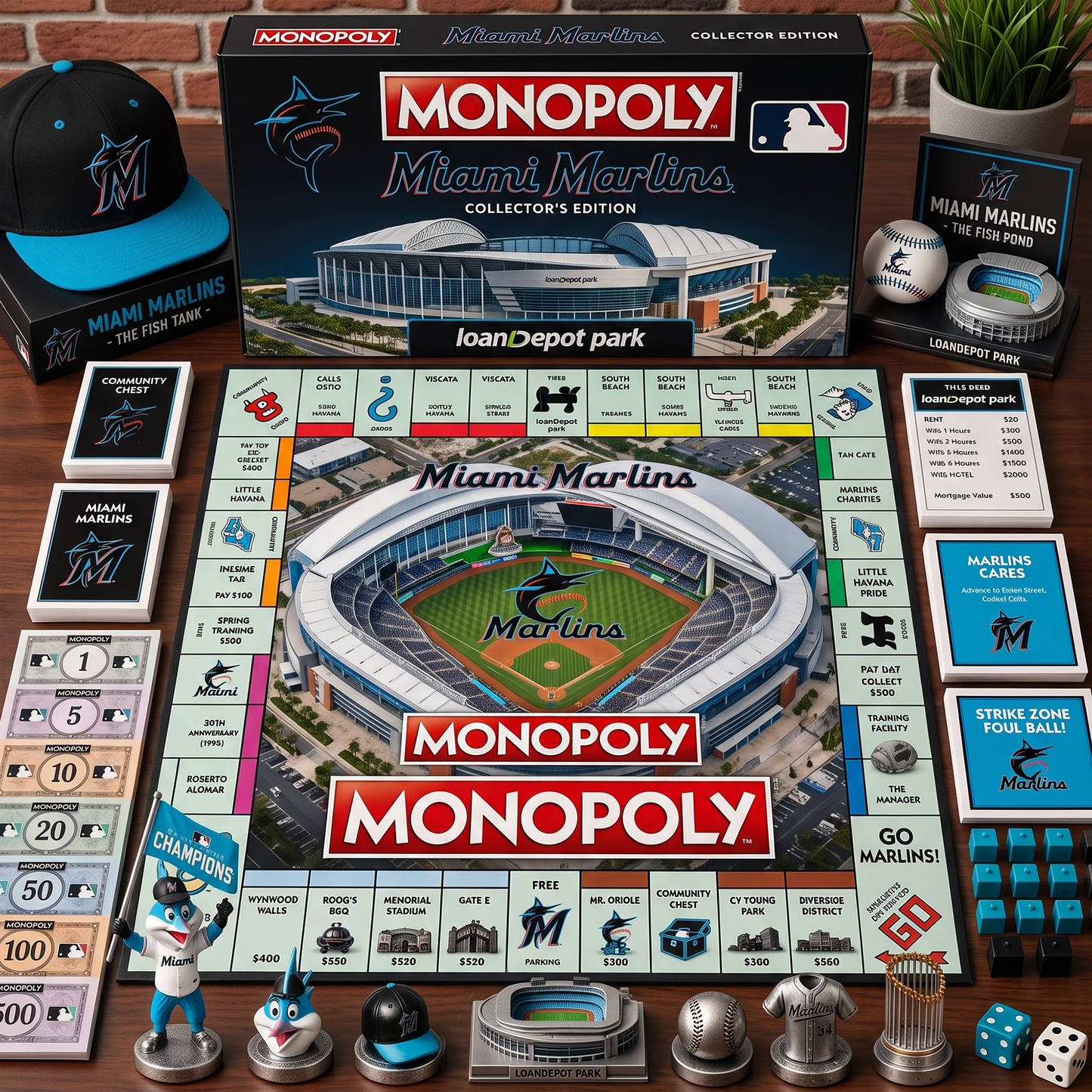 Premium MLB MIA Monopoly Collector’s Edition Board Game NMD 080826 TTV